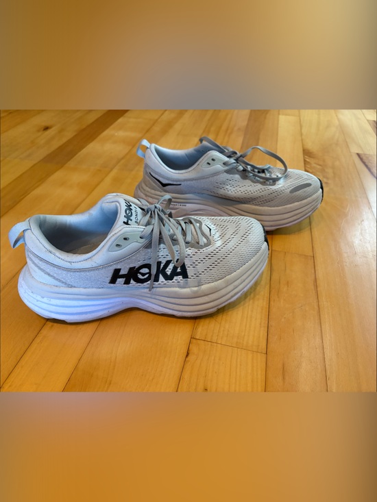 Hoka Shoes - Women’s Hoka Light Gray Bondi Sneakers